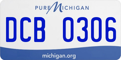 MI license plate DCB0306