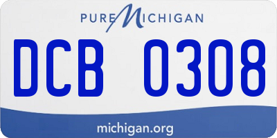MI license plate DCB0308