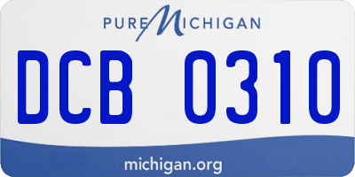 MI license plate DCB0310
