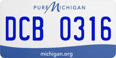MI license plate DCB0316