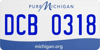 MI license plate DCB0318