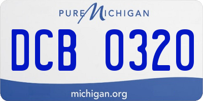 MI license plate DCB0320
