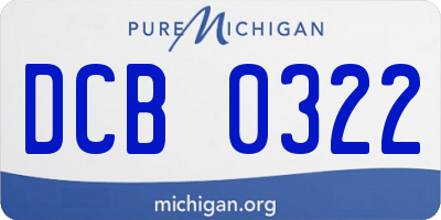 MI license plate DCB0322