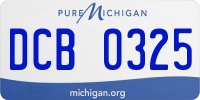 MI license plate DCB0325