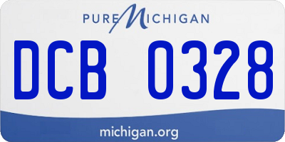 MI license plate DCB0328