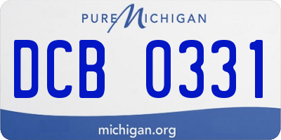 MI license plate DCB0331