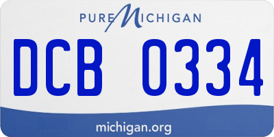 MI license plate DCB0334
