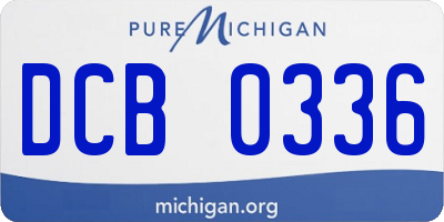 MI license plate DCB0336