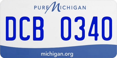 MI license plate DCB0340