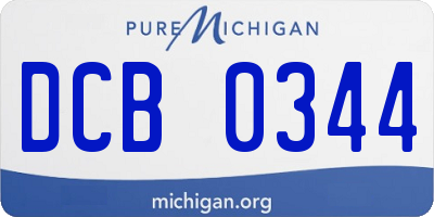 MI license plate DCB0344