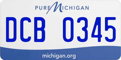 MI license plate DCB0345
