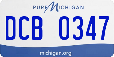 MI license plate DCB0347