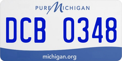 MI license plate DCB0348