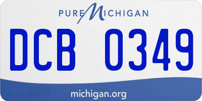 MI license plate DCB0349
