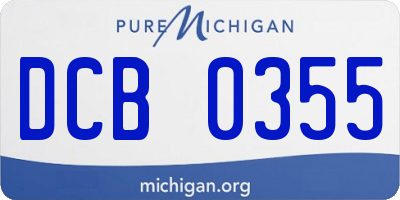 MI license plate DCB0355
