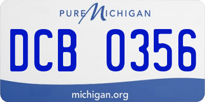 MI license plate DCB0356
