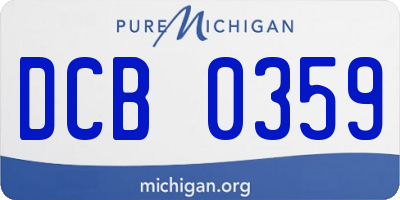 MI license plate DCB0359