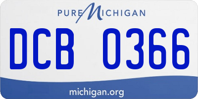 MI license plate DCB0366