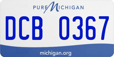 MI license plate DCB0367