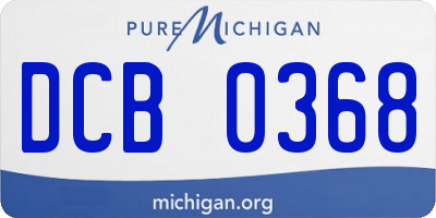 MI license plate DCB0368