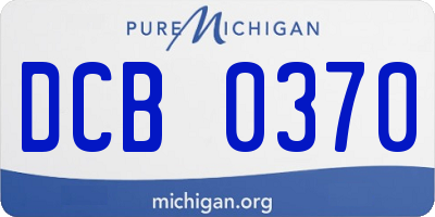 MI license plate DCB0370