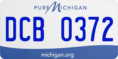 MI license plate DCB0372