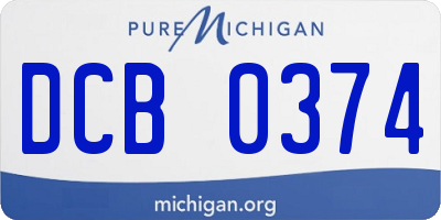 MI license plate DCB0374