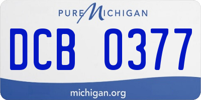 MI license plate DCB0377