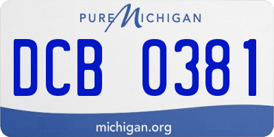 MI license plate DCB0381