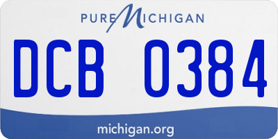 MI license plate DCB0384