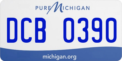 MI license plate DCB0390