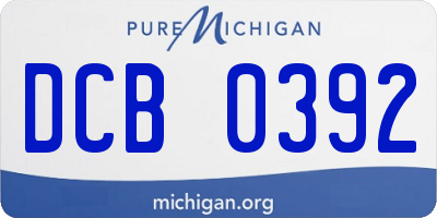 MI license plate DCB0392