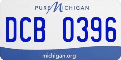 MI license plate DCB0396