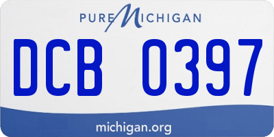 MI license plate DCB0397
