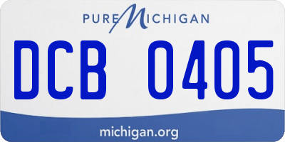 MI license plate DCB0405