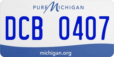 MI license plate DCB0407
