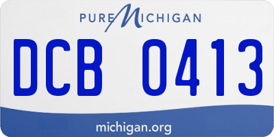 MI license plate DCB0413
