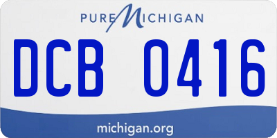 MI license plate DCB0416