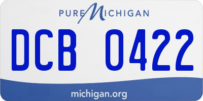 MI license plate DCB0422