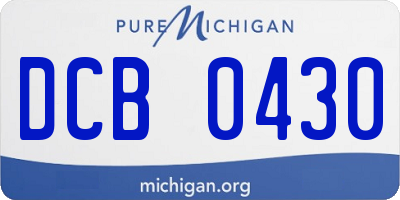 MI license plate DCB0430
