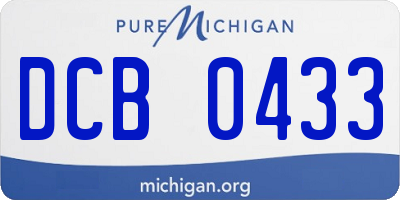 MI license plate DCB0433