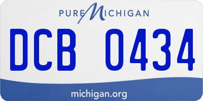 MI license plate DCB0434