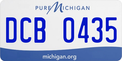 MI license plate DCB0435