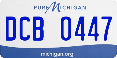 MI license plate DCB0447