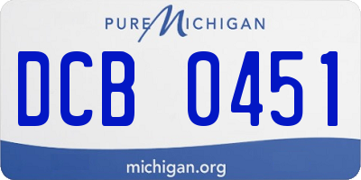 MI license plate DCB0451
