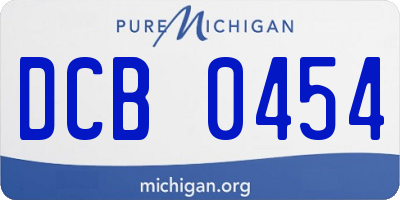 MI license plate DCB0454