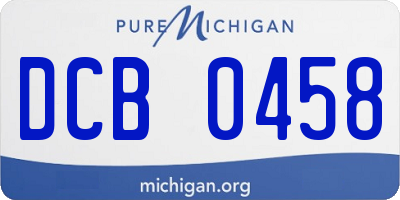 MI license plate DCB0458