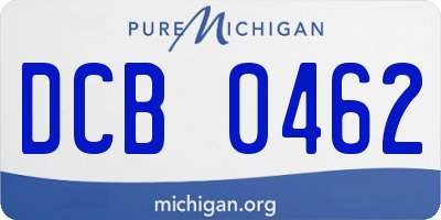 MI license plate DCB0462