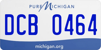 MI license plate DCB0464