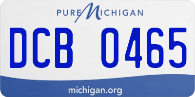 MI license plate DCB0465